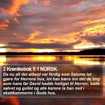 2 Krønikebok 5:1 NORSK Bible Verse Image