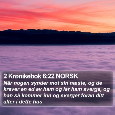 2 Krønikebok 6:22 NORSK Bible Verse Image