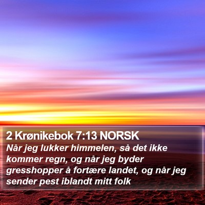2 Krønikebok 7:13 NORSK Bible Verse Image