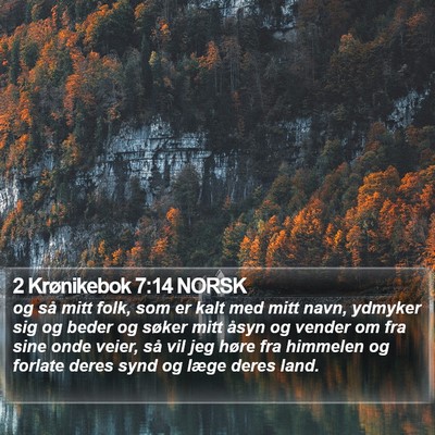 2 Krønikebok 7:14 NORSK Bible Verse Image