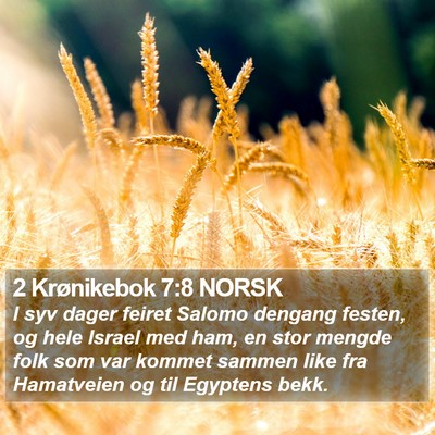 2 Krønikebok 7:8 NORSK Bible Verse Image