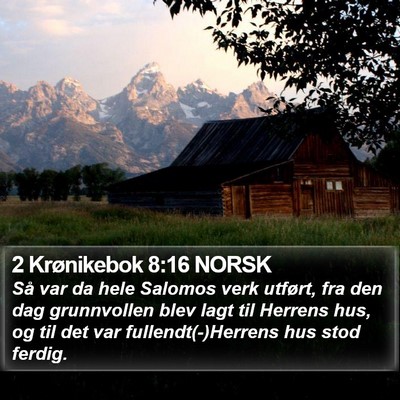 2 Krønikebok 8:16 NORSK Bible Verse Image