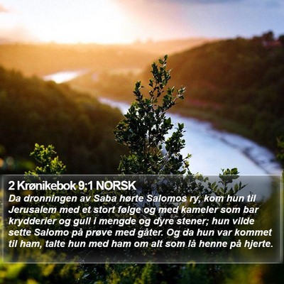 2 Krønikebok 9:1 NORSK Bible Verse Image