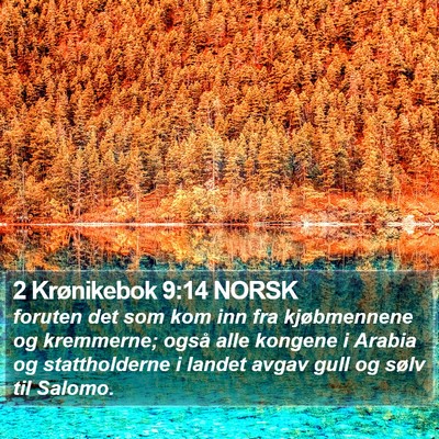 2 Krønikebok 9:14 NORSK Bible Verse Image