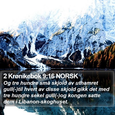 2 Krønikebok 9:16 NORSK Bible Verse Image