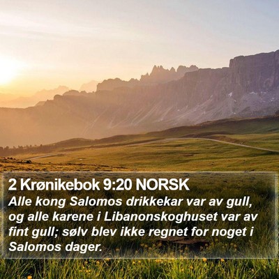 2 Krønikebok 9:20 NORSK Bible Verse Image