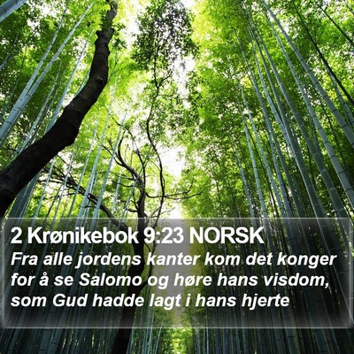 2 Krønikebok 9:23 NORSK Bible Verse Image