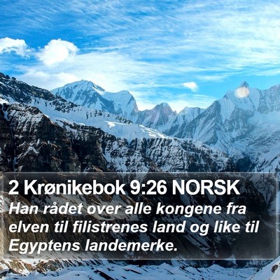2 Krønikebok 9:26 NORSK Bible Verse Image
