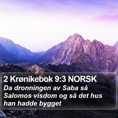 2 Krønikebok 9:3 NORSK Bible Verse Image