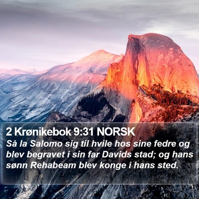 2 Krønikebok 9:31 NORSK Bible Verse Image