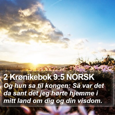 2 Krønikebok 9:5 NORSK Bible Verse Image