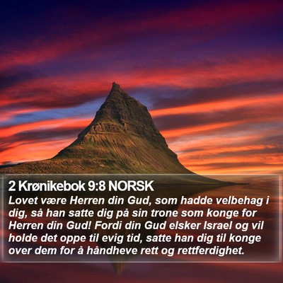 2 Krønikebok 9:8 NORSK Bible Verse Image