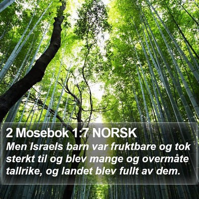 2 Mosebok 1:7 NORSK Bible Verse Image