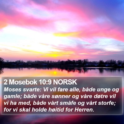 2 Mosebok 10:9 NORSK Bible Verse Image