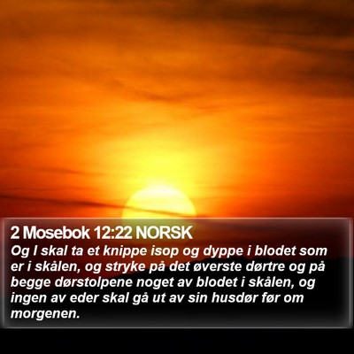 2 Mosebok 12:22 NORSK Bible Verse Image