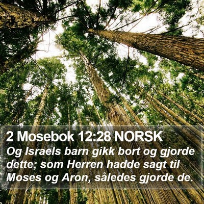 2 Mosebok 12:28 NORSK Bible Verse Image