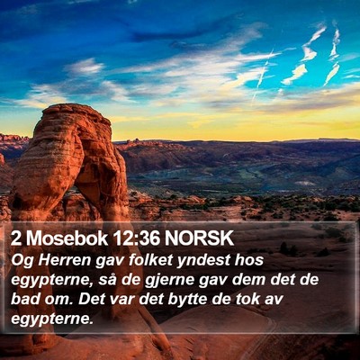 2 Mosebok 12:36 NORSK Bible Verse Image