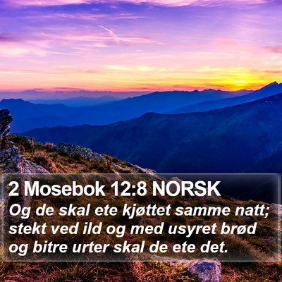 2 Mosebok 12:8 NORSK Bible Verse Image