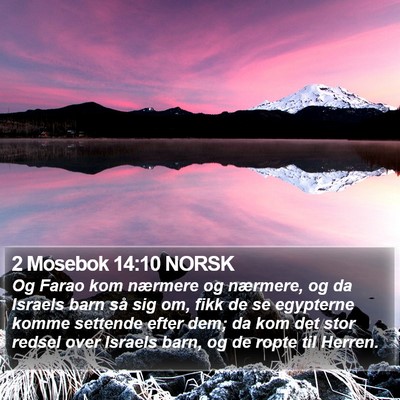 2 Mosebok 14:10 NORSK Bible Verse Image