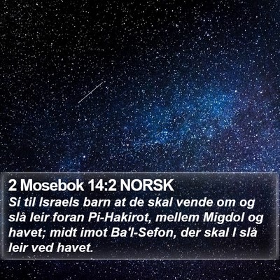 2 Mosebok 14:2 NORSK Bible Verse Image