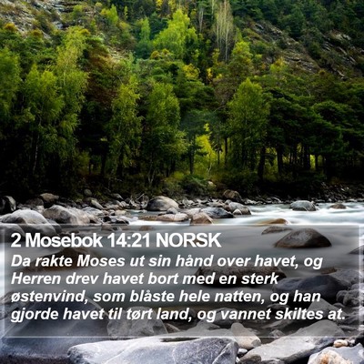 2 Mosebok 14:21 NORSK Bible Verse Image