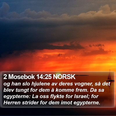 2 Mosebok 14:25 NORSK Bible Verse Image