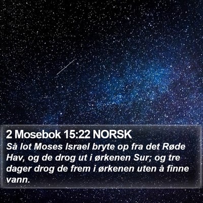 2 Mosebok 15:22 NORSK Bible Verse Image