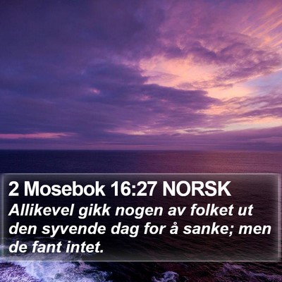 2 Mosebok 16:27 NORSK Bible Verse Image