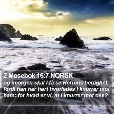 2 Mosebok 16:7 NORSK Bible Verse Image