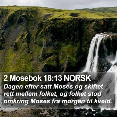 2 Mosebok 18:13 NORSK Bible Verse Image