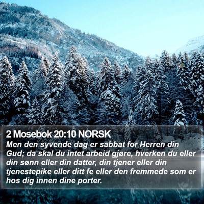 2 Mosebok 20:10 NORSK Bible Verse Image
