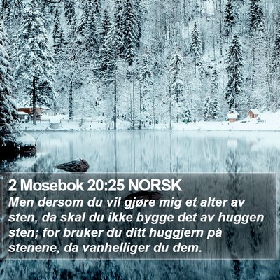 2 Mosebok 20:25 NORSK Bible Verse Image