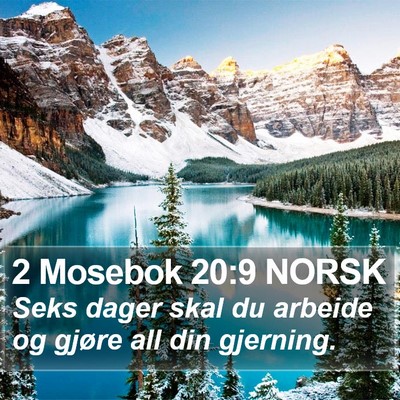 2 Mosebok 20:9 NORSK Bible Verse Image