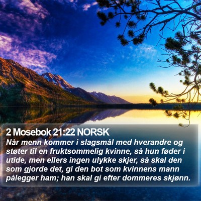 2 Mosebok 21:22 NORSK Bible Verse Image
