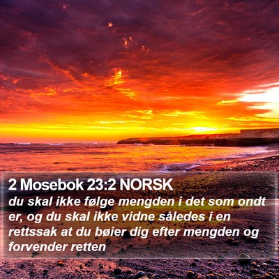 2 Mosebok 23:2 NORSK Bible Verse Image