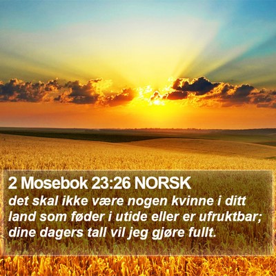 2 Mosebok 23:26 NORSK Bible Verse Image
