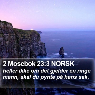 2 Mosebok 23:3 NORSK Bible Verse Image