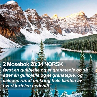 2 Mosebok 28:34 NORSK Bible Verse Image