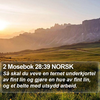 2 Mosebok 28:39 NORSK Bible Verse Image