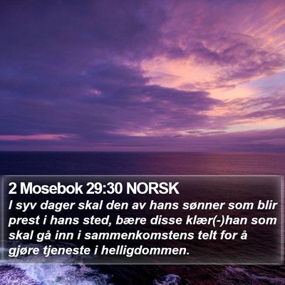 2 Mosebok 29:30 NORSK Bible Verse Image