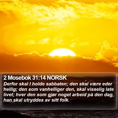 2 Mosebok 31:14 NORSK Bible Verse Image