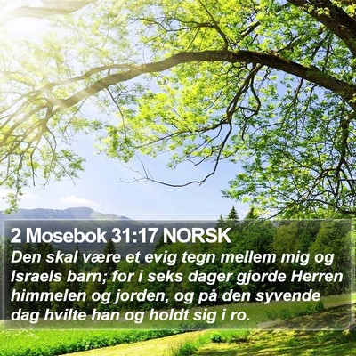 2 Mosebok 31:17 NORSK Bible Verse Image