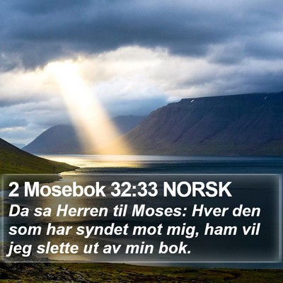 2 Mosebok 32:33 NORSK Bible Verse Image