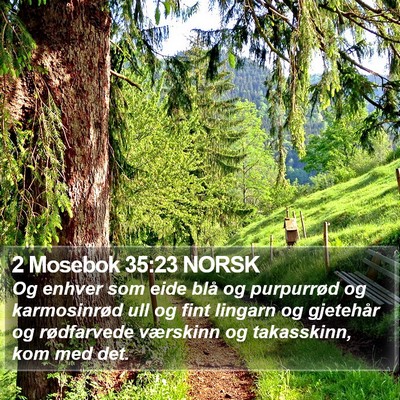 2 Mosebok 35:23 NORSK Bible Verse Image