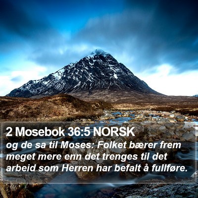 2 Mosebok 36:5 NORSK Bible Verse Image