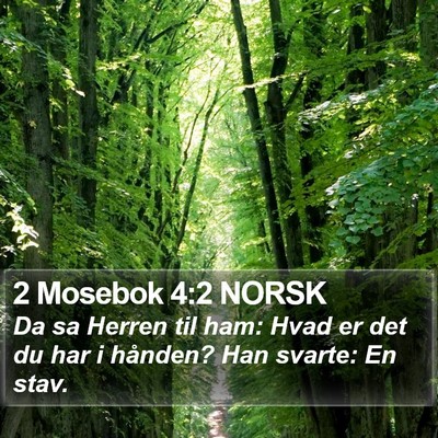 2 Mosebok 4:2 NORSK Bible Verse Image