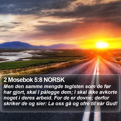 2 Mosebok 5:8 NORSK Bible Verse Image
