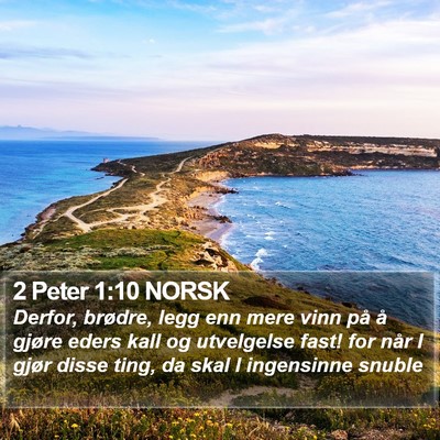 2 Peter 1:10 NORSK Bible Verse Image