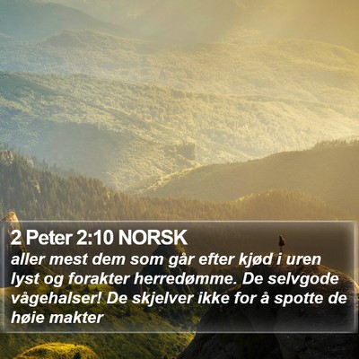 2 Peter 2:10 NORSK Bible Verse Image