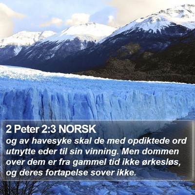 2 Peter 2:3 NORSK Bible Verse Image